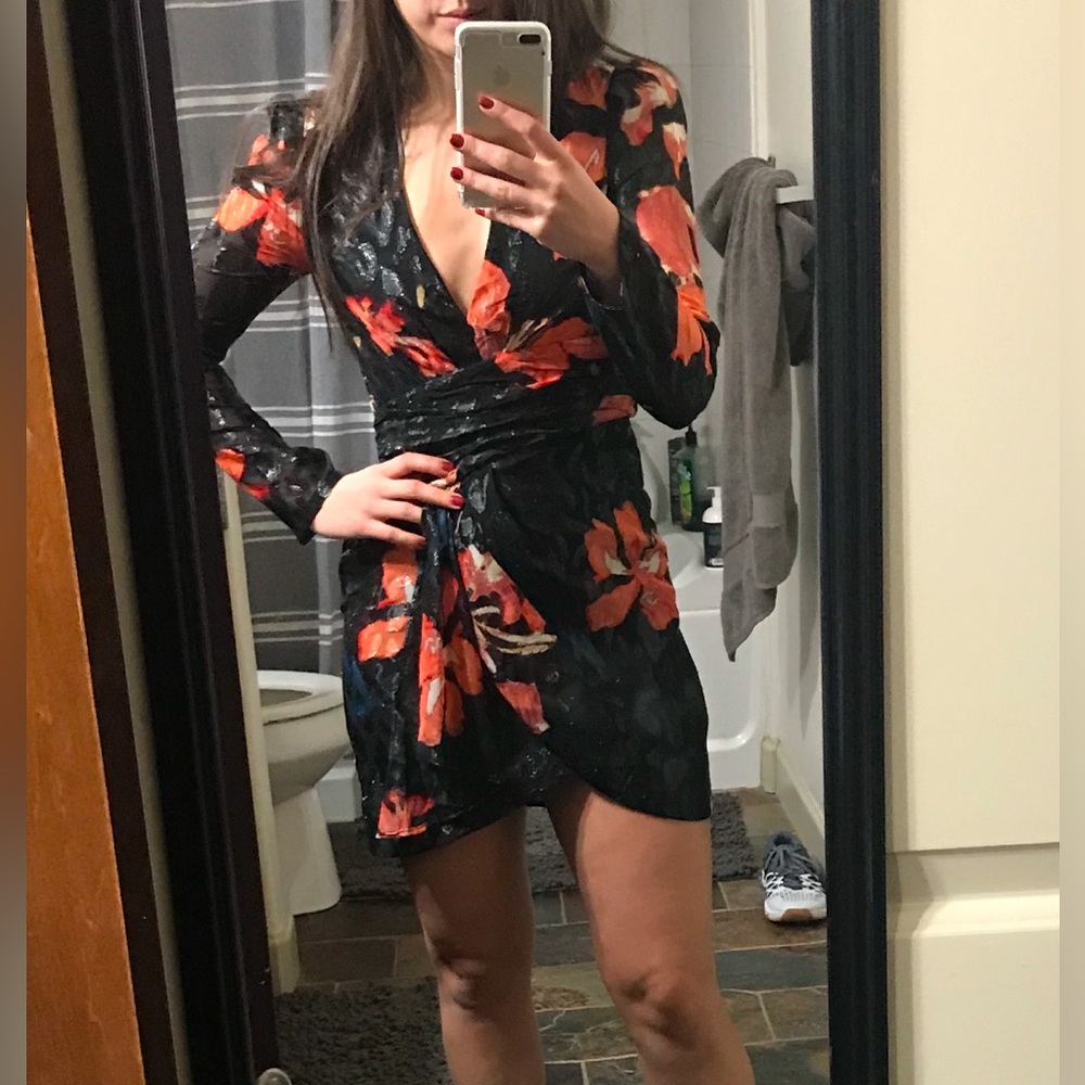 WORN ONCE Bardot mini dress